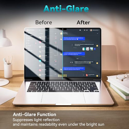 Mamol 2 Pack Anti Blue Light Screen Protector for MacBook Air 15 Inch (2023-2026, M2 M3 M4 M5), Eye Protection, Anti Glare - size: MacBook Air 15 Inch (2023-2025)