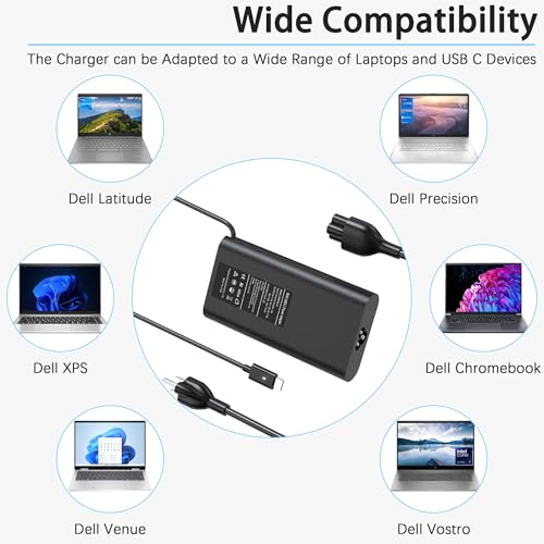 BAJ 90W USB C Laptop Charger Compatible with Dell XPS/Latitude/Precision | for Dell XPS 13 15 9360 9365 Latitude 3400 3500 5400 7420 7300 Precision 3540 Chromebook 3100 Power Cord