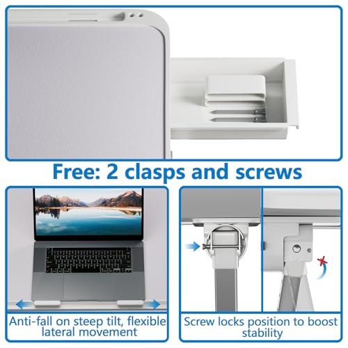 2 Pack Lap Desk Bundle, Cushioned Lap Pad & Adjustable Foldable Laptop Bed Tray, Fits Up to 17 Inch Laptops for Bed Couch Dorm