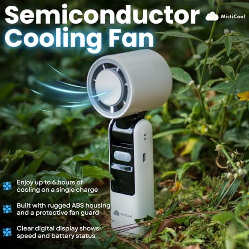 ArcticPad Portable Peltier Chill-Pad Fan - Cooling Handheld Fan with Cold Plate - 13K RPM, 100 Speeds & LED Display - USB Rechargeable Battery Powered Travel Fan - Snow White - color: Snow White