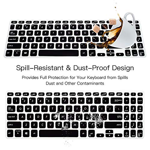 ImComor Keyboard Cover For Asus VivoBook F512DA F512FA F512JA X512FA X512DA X515JA S512 S530UA S530FA 15.6 Inch Laptop Accessories, Black