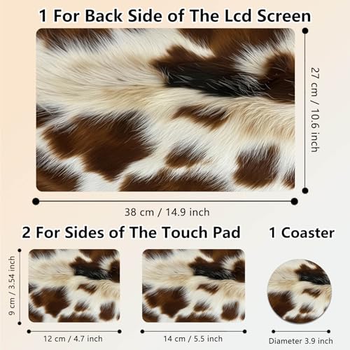 Laptop Skin Sticker Decal 15.6 Inch,12 13 13.3 14 15 15.6 in Laptop Netbook Skins for Notebook,Art Decal Removable Waterproof Scratch Resistant,Universal Vinyl Cover,Brown White Fur Print - color: Brown White Fur Print