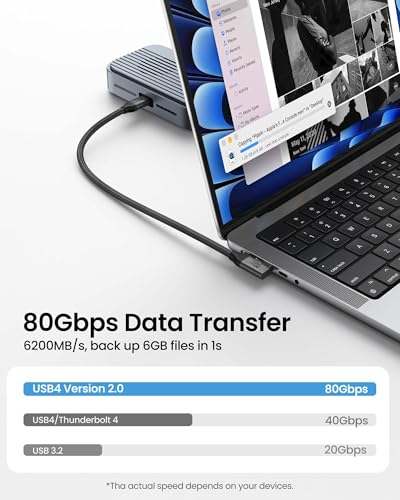 Silkland 80Gbps Right Angle USB 4 Cable for Thunderbolt 5 Cable 10FT, 120Gbps Bandwidth for 16K/Dual 8K, 240W, 90 Degree Braided USB C Video Cable Compatible Thunderbolt 4/5, MacBook M4 Pro,Dock - size: 10FT