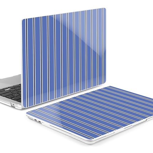 MEEgoodo for M5/M4/M3/M2 MacBook Air 15 inch Case 2026 2025 2024 2023, Case Fit Model (A3448/A3241/A3114/A2941) for MacBook Air 15.3 inch, Blue and White Stripes - color: Blue And White Stripes