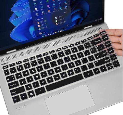 Keyboard Cover for HP Pavilion x360 14" /HP 14 Laptop 14-dq 14-fq 14-bf 14-cm/cf 14-df/dk/ds 14m-ba/cd 14m-dh 14-dq0040nr 14-dq0052dx/dq5009nr/dq0760dx/dq0762dx 14-fq1025nr/fq0033dx(Not Fit 14m-dw/dy) - color: Black