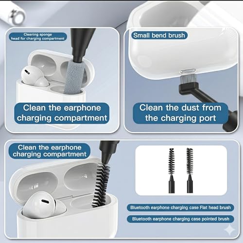 22 in 1 Precision Cleaning Kit – Professional Electronic Device Cleaning Tools for Phone, airPods Headset, Keyboards, Cameras, Laptop & More (Black) - color: black