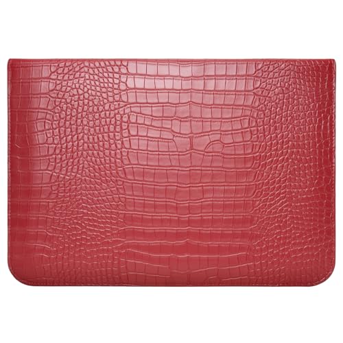 MOSISO Laptop Case 13 inch, 13 inch Laptop Sleeve Compatible with MacBook Neo 13 A18 Pro A3404 Air M4 M3 M2 M1 2026-2018 / Pro M2 M1 2026-2016, Crocodile Grain PU Leather Flap Case Bag, Red - color: Red, size: 13 inch