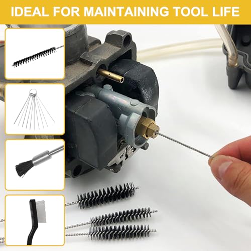 Set of Paint Gun Cleaning Kit, Dirt Jet Remove Cleaner, Airbrush Cleaning Kit with Nylon Mini Brushes & Needles for Clean Paint Spray Gun Torch Tattoo Equipment