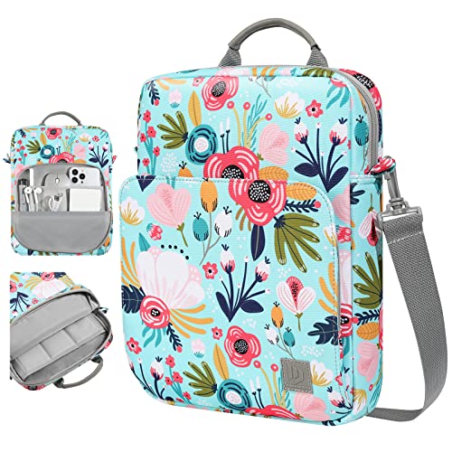 Dadanism 9-11 Inch Tablet Sleeve Bag Carrying Case with Shoulder Strap | Fits iPad (A16) 11", iPad 10th Gen 10.9", iPad Air M4/Pro M5 11", iPad 9/8/7th 10.2", Galaxy Tab A11+ Plus 11",Grass+Flower - color: Grass + Flower, size: 9-11 Inch