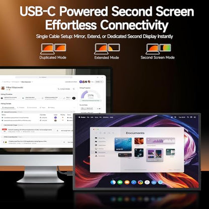 15.6inch Portable Monitor 1080P FHD, 250 Nits Bright Screen USB-C HDMI with Kickstand & Dual Speakers, Travel Laptop Second Screen Extender for PC Phone PS5 Xbox Switch,Ultra Slim External Display - size: 15.6" Kickstand