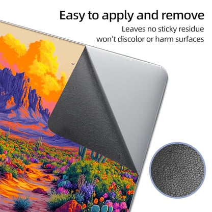 Universal Laptop Skin Sticker Decal, 12"-15.6" Aesthetic Vinyl Wrap | Desert Cacti Wildflowers Sunset Waterproof Notebook Cover Art Protector for MacBook HP Dell Lenovo, Fits 13" 14" 15" 15.6" - color: Desert Cacti Wildflowers Sunset