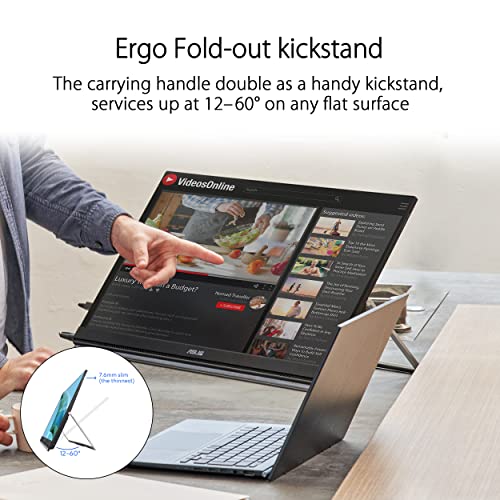 ASUS ZenScreen MB249C 24 Inch 1080p USB-C Portable Monitor | USB-C 60W, C-clamp Arm, Speakers, Partition Hook, Kickstand, IPS, Subwoofer, Carrying Handle ,Display for MacBook and PC - style: 24" IPS USB-C Multi-stand Design