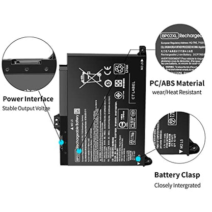 BP02XL 849909-850 Battery for HP Pavilion 15AU 15-AW 15-au123cl 15-au023cl 15-au091nr 15-au063cl 15-au030wm 15-au018wm 15-au010wm 15t-au100 15t-au000 15z-aw000 849909-855 849569-421 - size: 5.43 x 4 x 0.6 inches BP02XL BATTERY