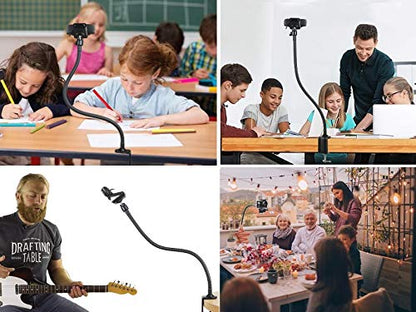 25 inch Flexible Jaw Arm Clamp Mount Holder Stand Compatible with Logitech Webcam C920s C925e C922 C930 C615 Brio StreamCam