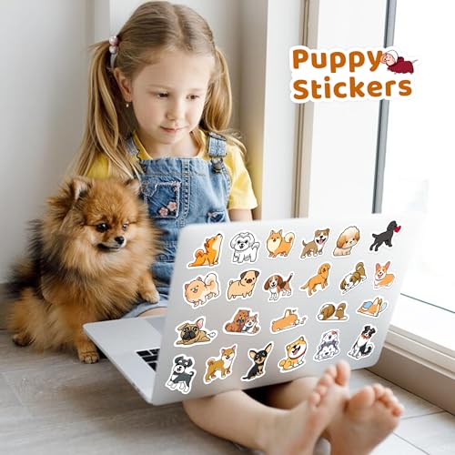65 Pcs Cute Dogs Water Bottle Stickers for Kids, Vinyl Waterproof Animal Decals for Classroom School, Students Teachers Supplies Prizes for Kids Teen Girls - color: Non-luminescent-356kshr