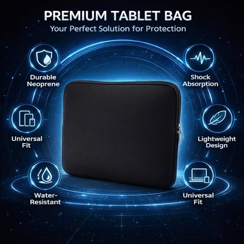 Tablet Bag Waterproof Neoprene Foam, Portable Carrying Case with Zip for Laptop and Tablet - Impact Protection, Lightweight Design, Travel and Business Use (13 Inch) - size: 13 Inch