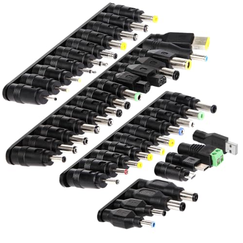 42Pcs Universal Laptop AC DC Power Adapter Kits 5.5 x 2.1mm | Power Supply Plug Jack Tips Connectors, Compatible with Lenovo Thinkpad Toshiba Dell, Most Notebooks
