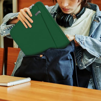 15.6 inch Laptop Sleeve, Durable Carrying Bag Protective Case Briefcase Handbag with Front Pocket, Slim Computer Cover for 15-16 Inch HP, Dell, Lenovo, Asus, Notebook, Dark Green - color: Dark Gree, size: 15.6 Inch