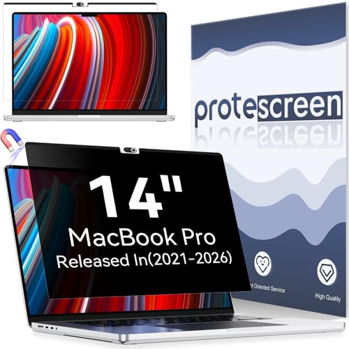 Magnetic Privacy Screen Protector Compatible with MacBook Pro 14 Inch (2021-2026, M1, M2, M3, M4, M5), Removable Anti Spy Blue Light Glare Shield, Laptop Privacy Filter for Mac Pro 14.2in - size: 14 inch MacBook