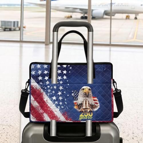 Laptop Sleeve, Laptop Cover with Adjustable Strap Computer Bag Tablet Notebook Sleeves Handbag Messenger Briefcase - color: Us 250 Years Print