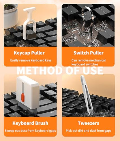 Keyboard Cleaner Kit Laptop Cleaner,32 in 1Phone Cleaning Tools - Electronics Brush for Charging Port, Laptop Keys, AirPods, Camera Lens, Tablet, PC and M-acBook Screen