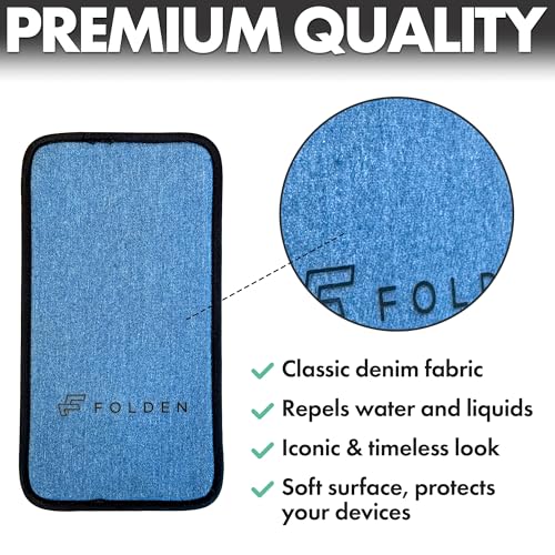 Airplane Phone Holder - Foldable Phone Stand for Plane Travel | Blue Denim,Tabletop Mount Desk, Plane Tray Seat back, Treadmill, Fits iPhone Cell Phone, 9 x 4.3 in - color: Denim, size: Large