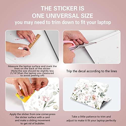 Laptop Notebook Skin Sticker Cover Decal, 12 13 13.3 14 15 15.4 15.6 inch Laptop Vinyl Skin Sticker Cover Art Protector Notebook PC (Flowers and Birds) - color: Flowers and Birds