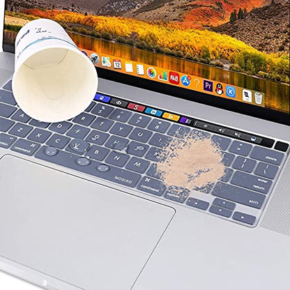 MOSISO Keyboard Cover Compatible with MacBook Pro 13 inch M2 M1 | 2023-2020 A2338 A2289 A2251&Compatible with MacBook Pro 16 2020 2019 A2141 Touch ID, Protective Silicone Skin, Lavender Gray - color: Lavender Gray