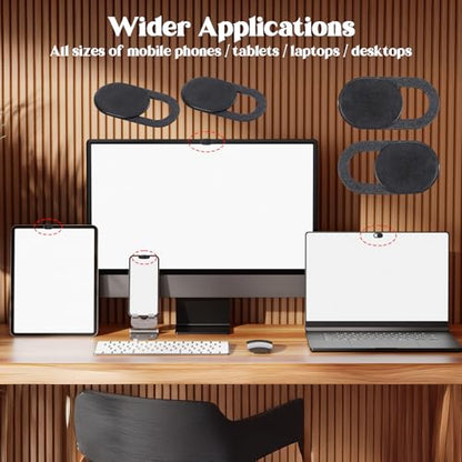 cobee 40 Pcs Webcam Cover, Laptop Camera Cover Slide Universal Camera Privacy Covers Slide Ultra-Thin Webcam Covers for Phone Computer Laptop Pad Protecting Privacy Security(Black)