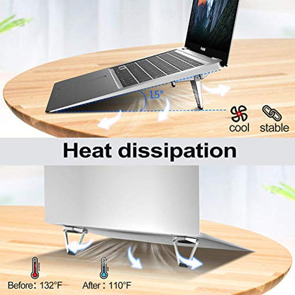 Laptop Stand for Desk, Portable Anti-Slip Keyboard Riser, Zinc Alloy Keyboard Stands, Computer Stand Compatible with MacBook Air/Pro, 10-15.6 Inches Laptops and Keyboards (Sliver) - color: grey
