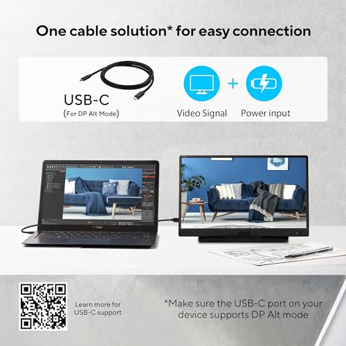 ASUS ZenScreen 15.6” 1080P Portable USB Monitor (MB166C) - Full HD, IPS, USB Type-C, USB-Powered, Eye Care, Flicker Free, Blue Light Filter, Tripod Mountable, Anti-Glare Surface, Protective Sleeve - style: 16"