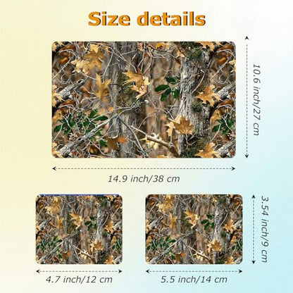 Universal Laptop Skin Sticker with 2 Wrist Pad Decals, 3-Piece Removable Vinyl Laptop Cover, Camouflage Tree Waterproof Anti-Scratch, Easy-Trim Fit for 13.3" 14" 15.6" Laptops - color: Camouflage Tree