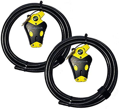 Master Lock - Two 12 ft Python Adjustable Cable Locks Keyed Alike, 8413KACBL-1212 - size: 2-12 ft