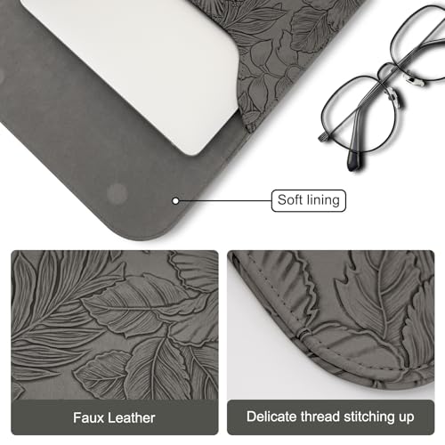 MOSISO Laptop Case 13 inch, 13 inch Laptop Sleeve with Small Bag | Compatible with MacBook Neo 13 A18 Pro A3404/Air 13/Pro 13/Pro 14 M5 M4 M3 M2 M1,Embossed Hibiscus PU Leather Case,Gray - color: Gray, size: 13 inch