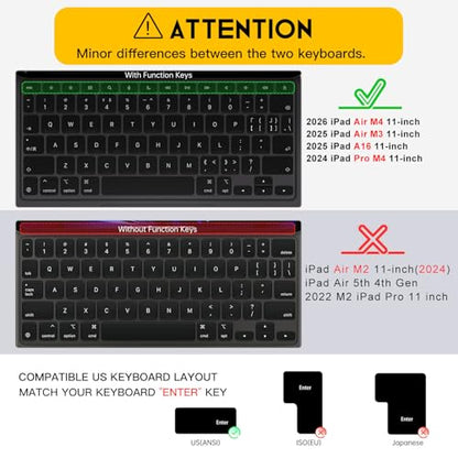 CaseBuy Premium Keyboard Cover Ultra Thin for 2026 Magic Keyboard(iPad Air 11 M4 M3 & Pro 11 M5 M4), Magic Keyboard Folio(iPad A16 & iPad 10th Gen), iPad Pro 11-in Protector Skin Accessories - size: iPad Pro 11" M4 M5 (2024 2025)/Air 11 M3(2025)
