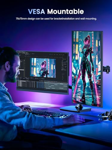 UPERFECT Portable Monitor 4K 120HZ QLED 17.3" | 0.1ms Gaming Monitor, 500 Nits | 3840 * 2160 UHD |100% DCI-P3 | USB-C & HDMI | VESA & Stand | Travel Screen for Laptop, Computer, Game Consoles - size: 17.3"