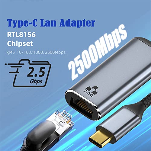 USB-C Type-C USB3.1 to 2500Mbps 2.5Gbps GBE Gigabit Ethernet Network LAN Cable Adapter for Laptop - style: USB-C to 2500Mbps