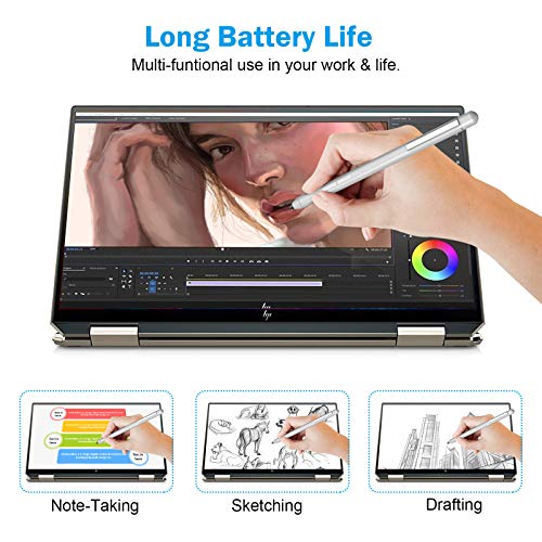 MPP 1.51 Pen for Surface Pro 11/10/X/9/8 300Day Battery Life Palm Rejection | Digital Pen for Surface, Surface Laptop/Book/Go/Studio, Kobo, 1024 Pressure, Precise Drawing & Note-Taking, Two Side Buttons - color: Silver