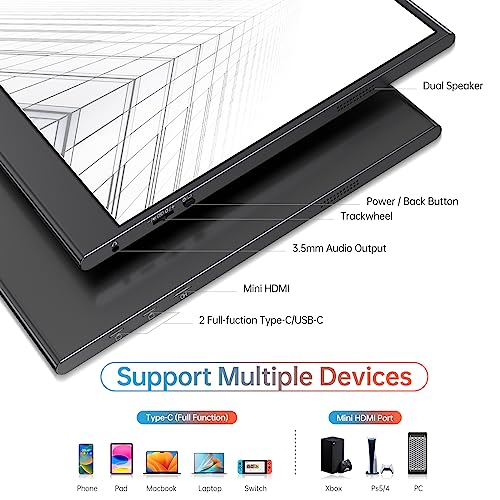 VILVA 15.6" 4K UHD IPS HDR USB-C HDMI Monitor | 15.6" 4K UHD IPS 100% Adobe RGB HDR, USB-C/HDMI, speakers+smart cover, for PC/Phone/PS4/Xbox/Switch/Mac, travel. - size: 15.6 inch 4K