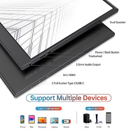 VILVA 15.6" 4K UHD IPS HDR USB-C HDMI Monitor | 15.6" 4K UHD IPS 100% Adobe RGB HDR, USB-C/HDMI, speakers+smart cover, for PC/Phone/PS4/Xbox/Switch/Mac, travel. - size: 15.6 inch 4K