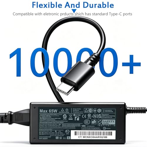 Universal PD 65W USB C Laptop Charger for HP - Pavilion Envy Spectre, Type C Power Adapter for Dell Lenovo Acer ASUS Suited to I nspiron ThinkPad VivoBook Aspire Latitude IdeaPad Chromebook Phone