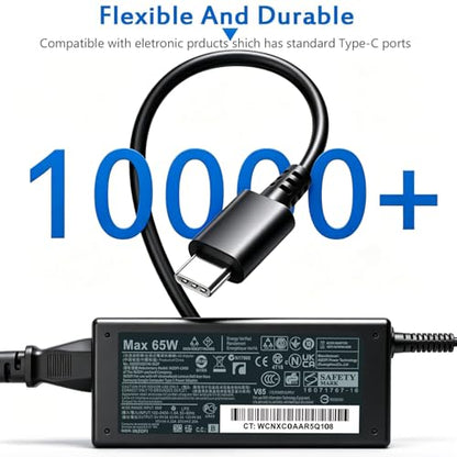 Universal PD 65W USB C Laptop Charger for HP - Pavilion Envy Spectre, Type C Power Adapter for Dell Lenovo Acer ASUS Suited to I nspiron ThinkPad VivoBook Aspire Latitude IdeaPad Chromebook Phone