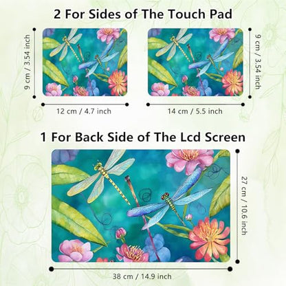 Laptop Skin Sticker Decal, Universal Reusable Vinyl Laptop Cover for 12" 13" 13.3" 14" 15" 15.4" 15.6" Notebook PC, Waterproof Scratch-Resistant with 2 Wrist Pads, Easy to Apply & Remove,Art Dragonfly - color: Art Dragonfly