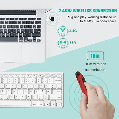 Wireless Pen Mouse, Rechargeable 2.4G Dual Mode Handwriting Stylus with Touch Head for PC Laptop iOS (Red) - color: Red