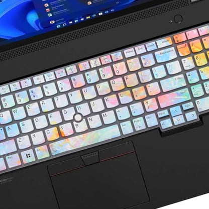 Keyboard Cover for Lenovo ThinkPad E16 Gen 1 16", Thinkpad T16 P16 P16v P16s Gen 2/Gen 1 16", Thinkpad L15 Gen 4/3 15.6" (Not Fit Thinkpad Z16, L15 Gen 2/1)-Iridescent - color: Iridescent