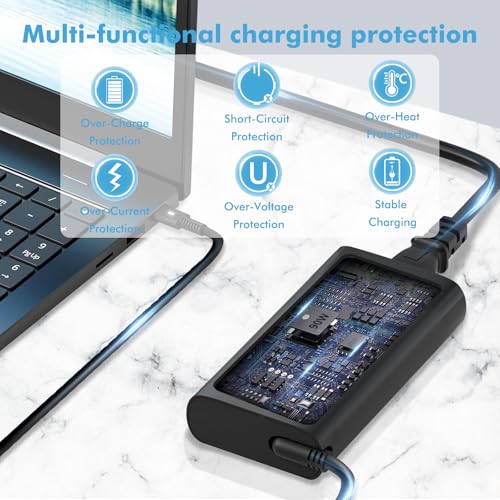 90W USB C Laptop Charger Compatible with Dell XPS 13 15 17, Latitude 5520 5530 5540 5550 5400 5450 5440 5430 5420 5320, Latitude 3420 3450 3520 3550 7320 7420, Precision 3540 5550 - color: BLACK