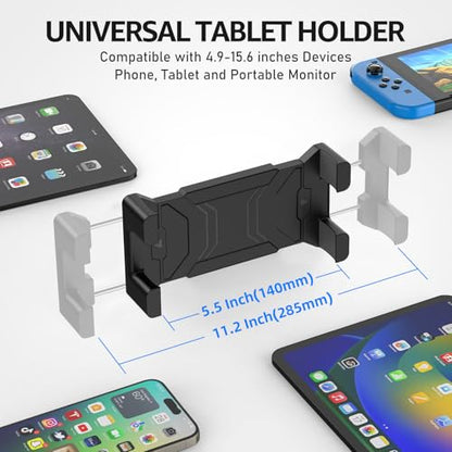 Tablet Wall Mount Holder for iPad, 4.7-15.6" | 360° Rotation Adjustable, Aluminum Extendable Arm, iPad mini/Air/Pro/Galaxy Tab/Kindle, Kitchen Home Office - size: 2 Arm Pro-Up to 15.6"