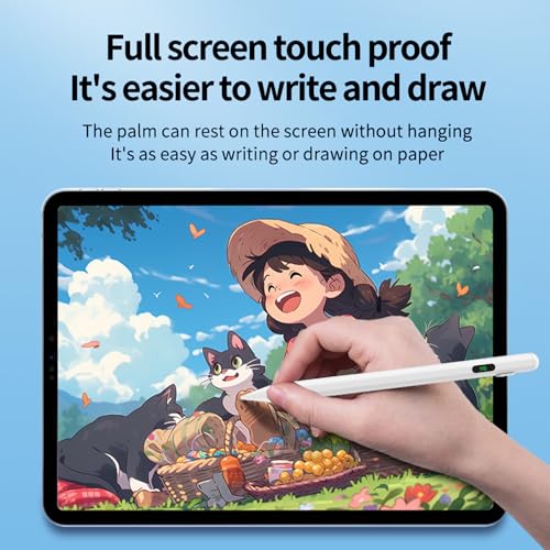 Active Stylus Pen for Touchscreen Devices – Universal Capacitive Pen with LED Battery Display, No Bluetooth Needed, Compatible with iPad/iPhone/Android (Not for Galaxy S/Kindle/Surface) – White - size: 2268A