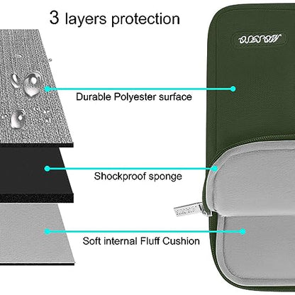 MOSISO Laptop Case 13 inch, Laptop Sleeve Bag with Pocket | Compatible with MacBook Neo A3404 2026/Air/Pro 13 M5/M4/M3/M2/M1 2026-2016, Polyester Vertical Computer Bag, Army Green - color: Army Green, size: 13 inch