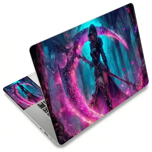 Laptop Skin Sticker Decal, Universal Reusable Vinyl Laptop Cover for 12" 13" 13.3" 14" 15" 15.4" 15.6" Notebook PC, Waterproof Scratch-Resistant with 2 Wrist Pads, Easy to Apply & Remove,Art Womens - color: Art Womens